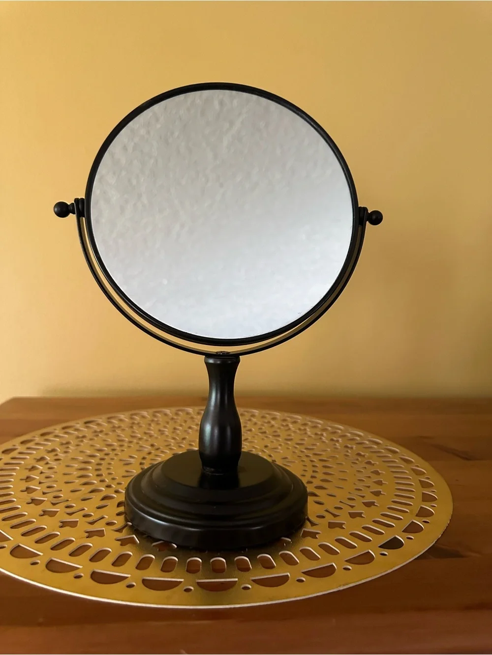 Black Double-Sided Tabletop Vanity Mirror by